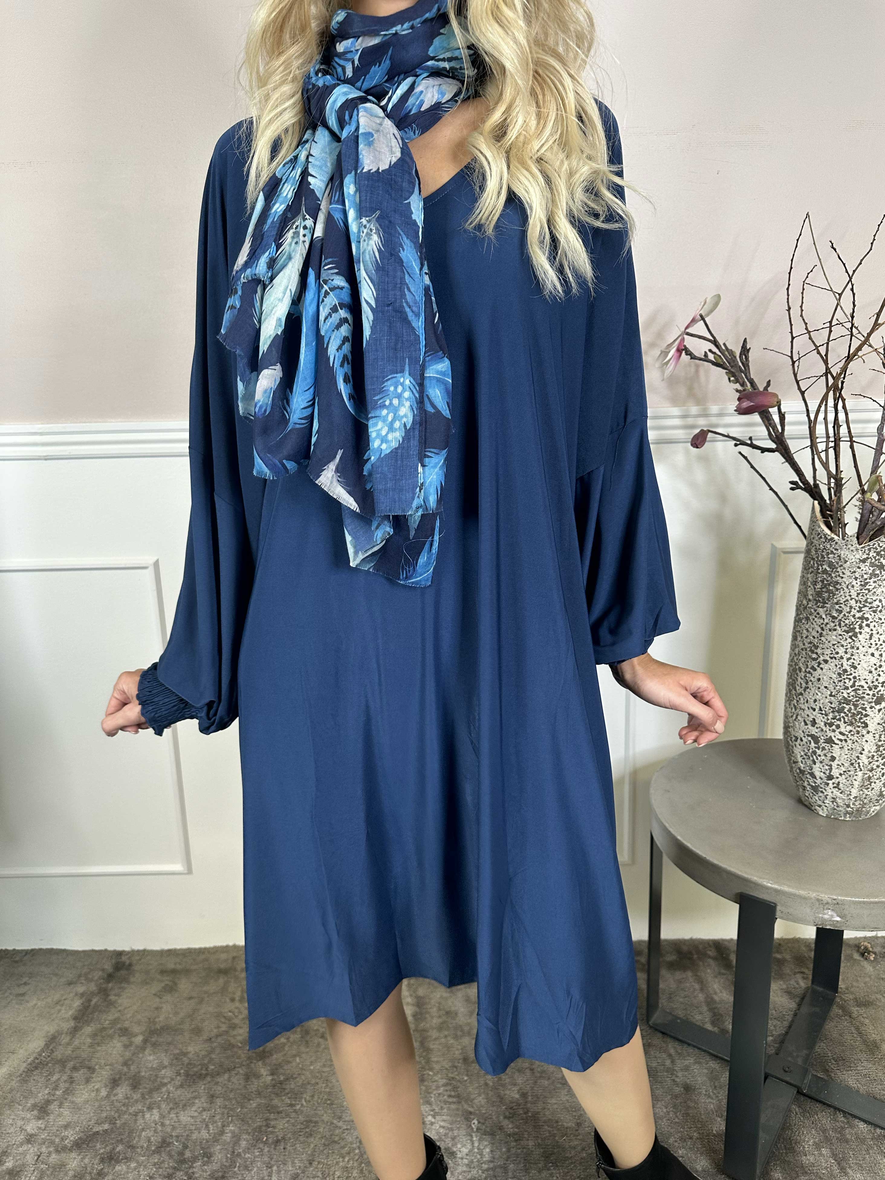 Azmina Plain L/S - Elastisk tunikakjole i loose fit